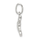Sterling Silver 925 Running Deer Charm with Rhodium Elegance